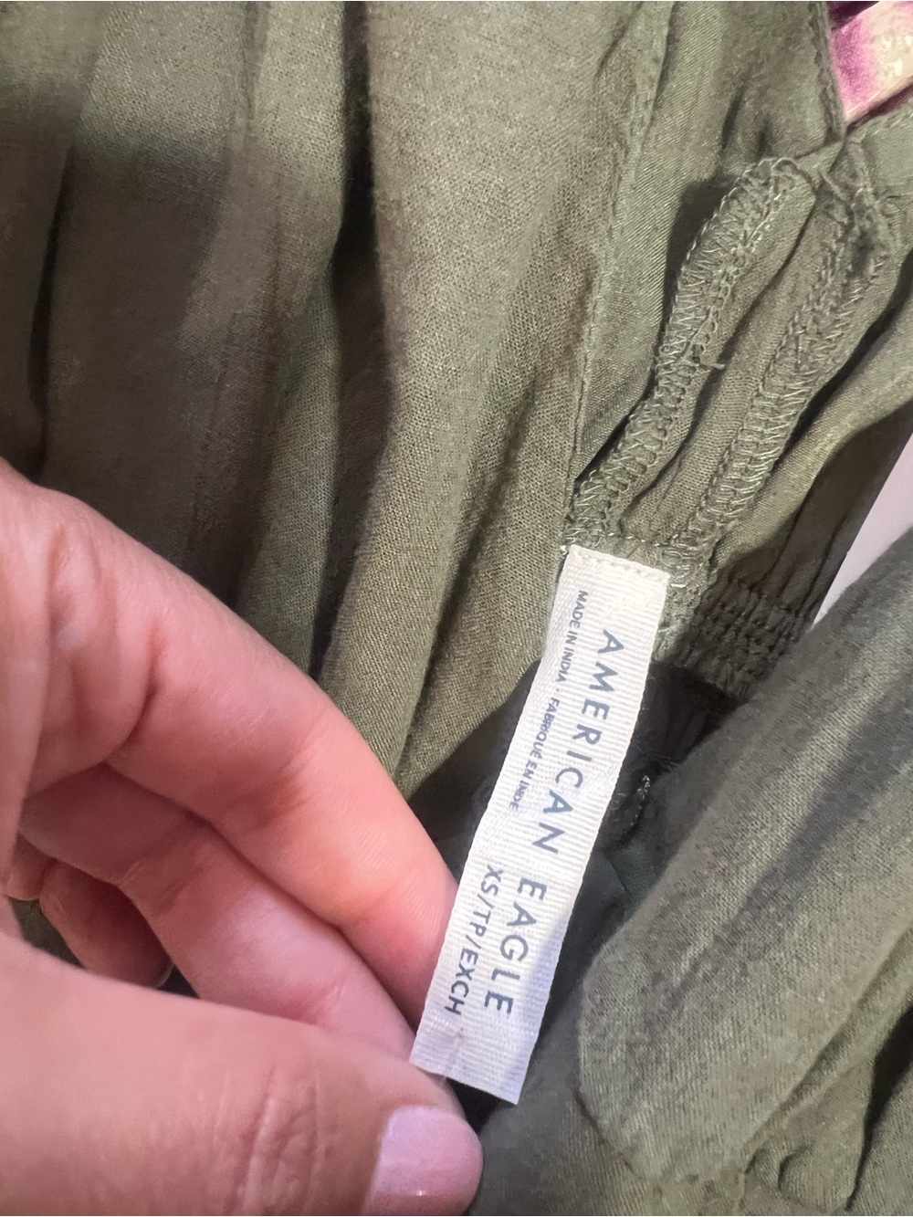 American Eagle Outfitters Olive Green V-Neck Midi Dress - Picture 7 of 8
